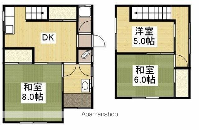 福山市 2階建 築51年の間取り写真