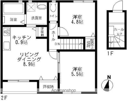 カトライア[2LDK/52.23m2]の間取図