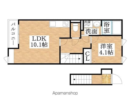 ロイヤル　ヒル[1LDK/41.87m2]の間取図