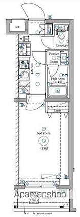 ＤＩＰＳ明大前[1K/25.43m2]の間取図