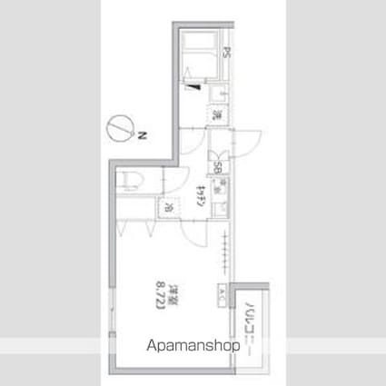 東京都渋谷区幡ヶ谷２丁目[1K/25.97m2]の間取図