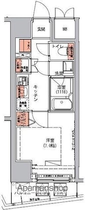 ハーモニーレジデンス三田[1K/26.32m2]の間取図