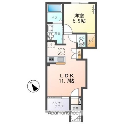 ｐａｔｒｉｅ（パトリ）[1LDK/43.24m2]の間取図