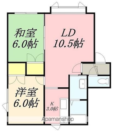 ハイツノースシティー[2LDK/52.59m2]の間取図