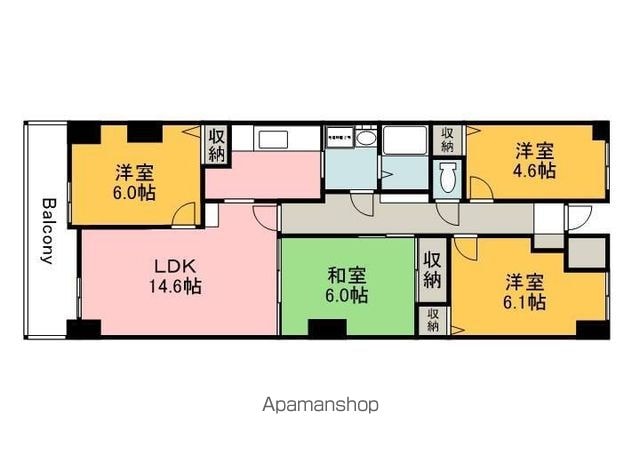 広島県広島市東区牛田本町１丁目[4LDK/79.61m2]の間取図