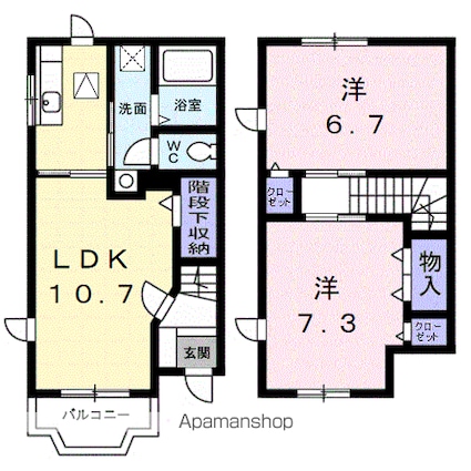 コート　デ　マグノリア　２[2LDK/59.62m2]の間取図