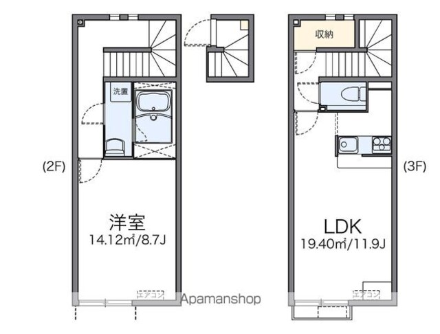 レオネクストＳＨＯＩＮ[1LDK/56.04m2]の間取図
