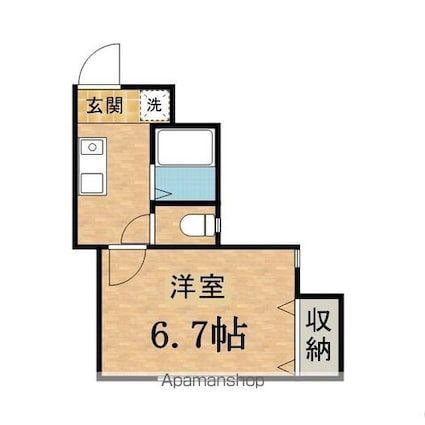 クレスト[1K/20.68m2]の間取図