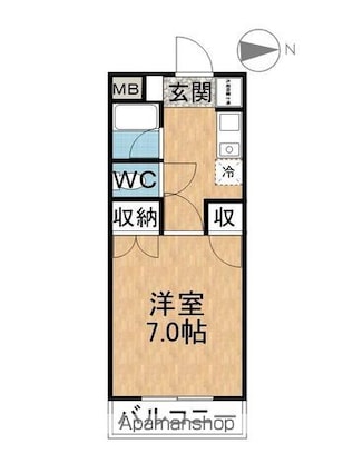 サンステージⅠ[1K/24.64m2]の間取図