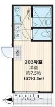 ブルーレジデンス上板橋Ⅰ[1R/16.33m2]の間取図