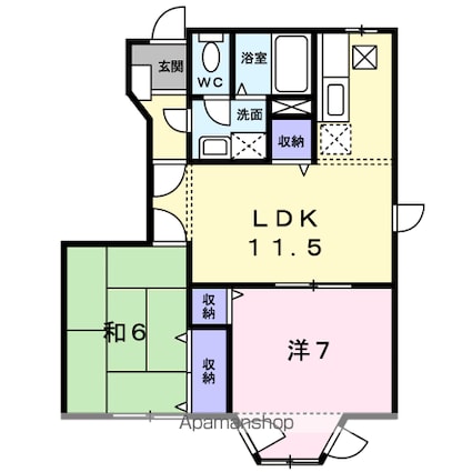 パールハイツＣ[2LDK/53.51m2]の間取図