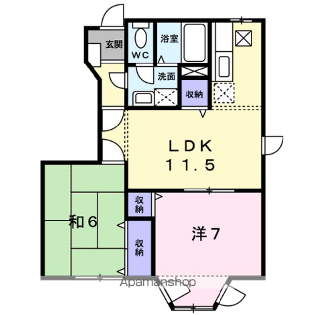 パールハイツＣ[2LDK/53.51m2]の間取図
