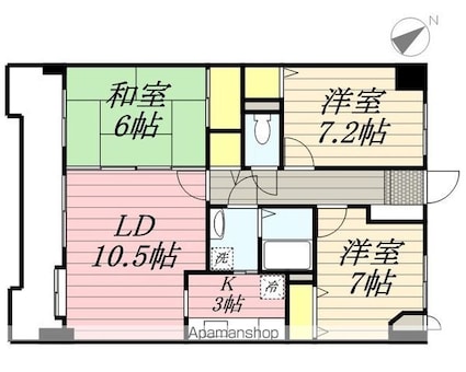 ＡＣＴＹ梅本Ⅱ[3LDK/75.7m2]の間取図