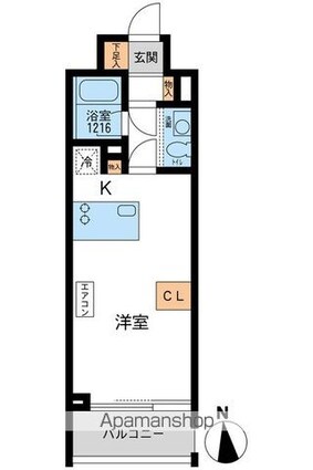 アーデン芝公園[1R/28.24m2]の間取図