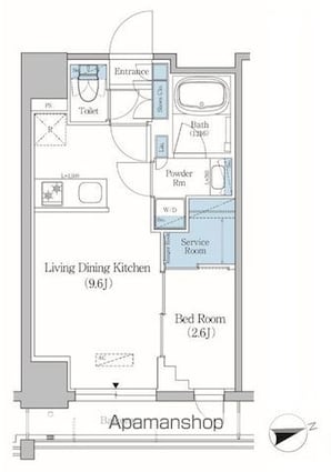 アーバネックス北上野[1SLDK/30.62m2]の間取図