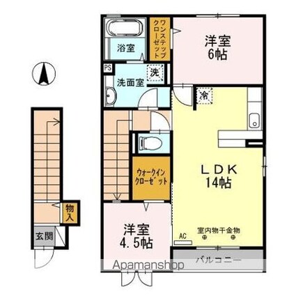 サンフラワーＹ[2LDK/64.07m2]の間取図