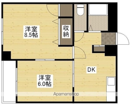 パームコーブ舟入[2DK/42m2]の間取図