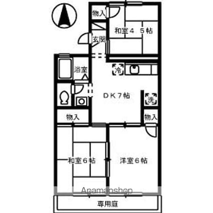 セジュール三島　Ｂ棟[3DK/50m2]の間取図