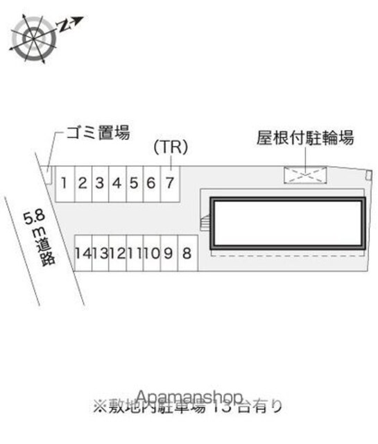 レオパレスさぎしまⅡ[1K/23.18m2]の配置図