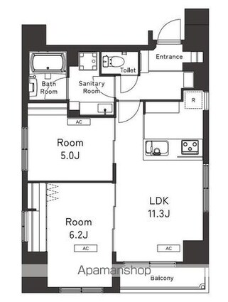 Ｂｅｌｌｅｖｉａｇｅ　Ｋｕｒａｍａｅ[2LDK/53.82m2]の間取図