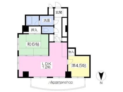 シェール道後[2LDK/60.77m2]の間取図