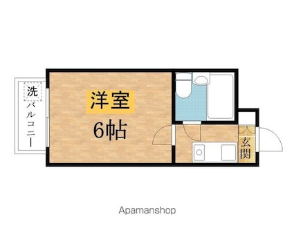 シャトーレ１８[1K/16.52m2]の間取図