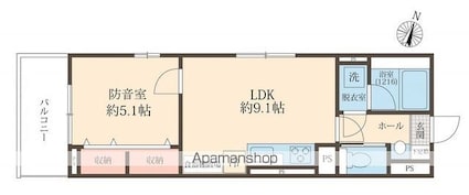 Ｌｉｂｅｒｔｅ井草[1LDK/36.41m2]の間取図
