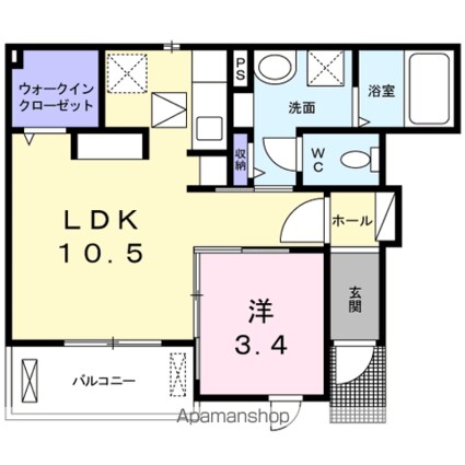 パークサイドスケープ[1LDK/36.41m2]の間取図