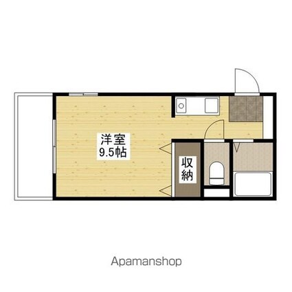 キューブ翠[1R/23m2]の間取図