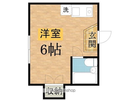 クオリアビル[1R/17.4m2]の間取図