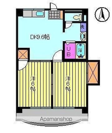 メゾン夢来[2DK/44.75m2]の間取図