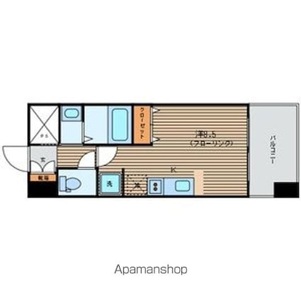スクエア泉中央[1R/24.64m2]の間取図