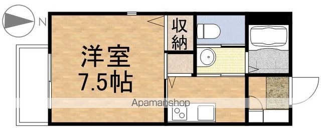 東京都立川市柴崎町２丁目[1K/26.25m2]の間取図