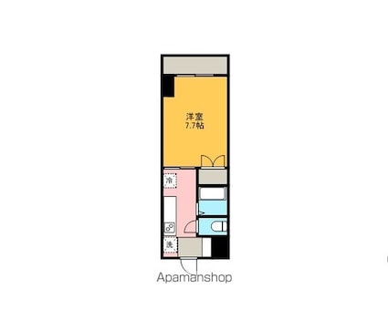 中央ロイヤルマンション[1K/24.45m2]の間取図