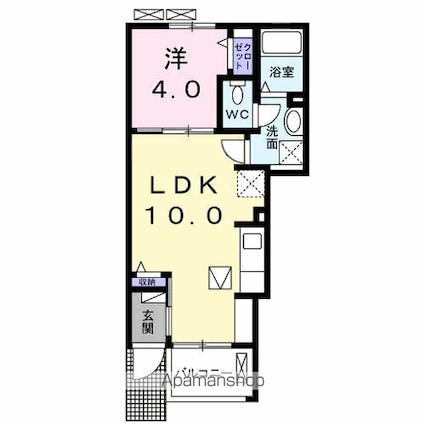 フェリーチェ[1LDK/32.44m2]の間取図
