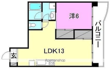 辻町グランドハイツ[1LDK/43.2m2]の間取図