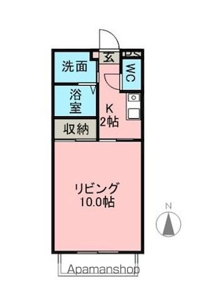 パル平和[1K/30.9m2]の間取図