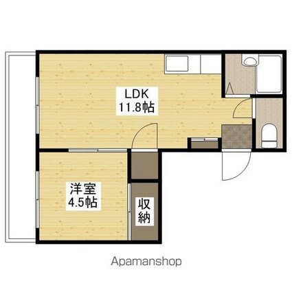 三篠カワミビル[1LDK/35m2]の間取図