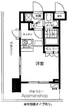 レジディア大森東[1R/20.29m2]の間取図