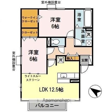 リビングタウン泉大津　Ｂ[2LDK/62.1m2]の間取図