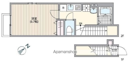 ミハス阿佐ヶ谷[1K/27.93m2]の間取図