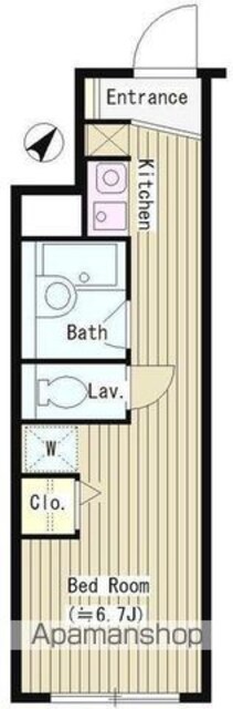 桐栄グランデ[1R/17.51m2]の間取図