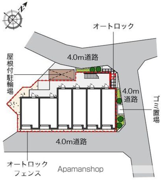 レオネクストグレシア　井口[1K/21.68m2]の配置図