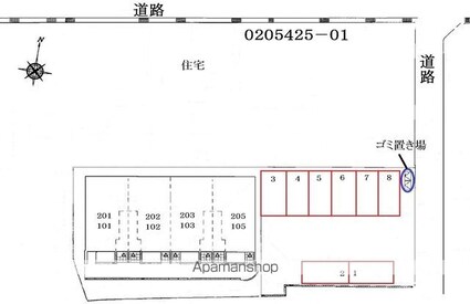 和歌山県御坊市島[1LDK/32.44m2]の配置図
