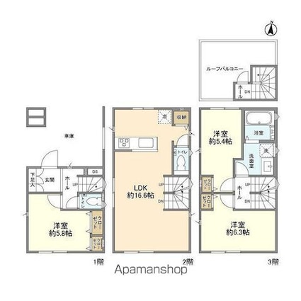 Ｋｏｌｅｔ堀切[3LDK/81.55m2]の間取図