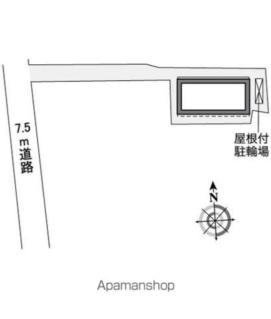 レオパレスグリーンサイト　Ｂ棟[1K/28.02m2]の配置図