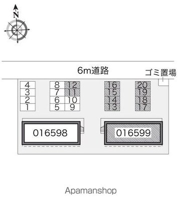 レオパレスシャルマンＢ[1K/23.18m2]の配置図