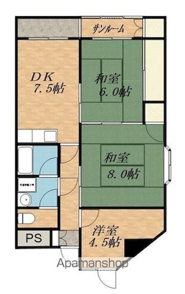 アーバンライフ鳥羽[3DK/60.02m2]の間取図
