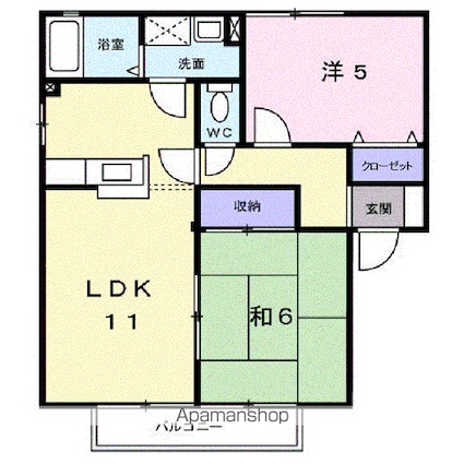 シーサイド西ノ浜Ｃ棟[2LDK/52.29m2]の間取図