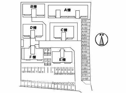 グリーンコート[2LDK/54.07m2]の配置図